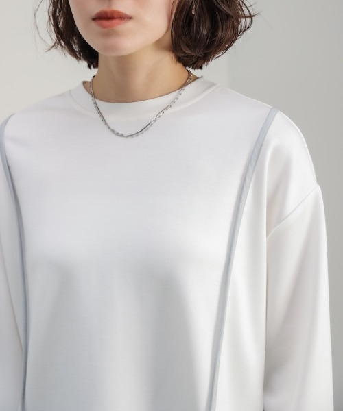 Bou Jeloud(ブージュルード)の「パウンドストレッチバックジッププルオーバー(Tシャツ/カットソー・レディース・チャコールグレー/オフホワイト/オレンジ・FREE)」の10枚目の写真
