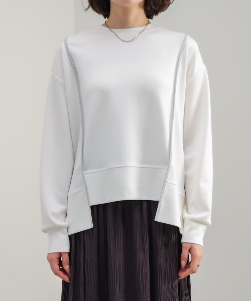 Bou Jeloud(ブージュルード)の「パウンドストレッチバックジッププルオーバー(Tシャツ/カットソー・レディース・チャコールグレー/オフホワイト/オレンジ・FREE)」の11枚目の写真