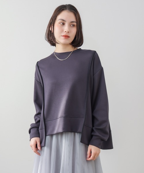 Bou Jeloud(ブージュルード)の「パウンドストレッチバックジッププルオーバー(Tシャツ/カットソー・レディース・チャコールグレー/オフホワイト/オレンジ・FREE)」の18枚目の写真