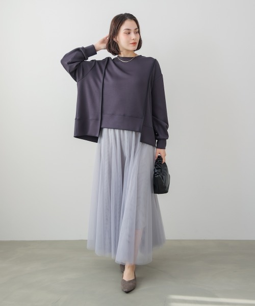 Bou Jeloud(ブージュルード)の「パウンドストレッチバックジッププルオーバー(Tシャツ/カットソー・レディース・チャコールグレー/オフホワイト/オレンジ・FREE)」の19枚目の写真
