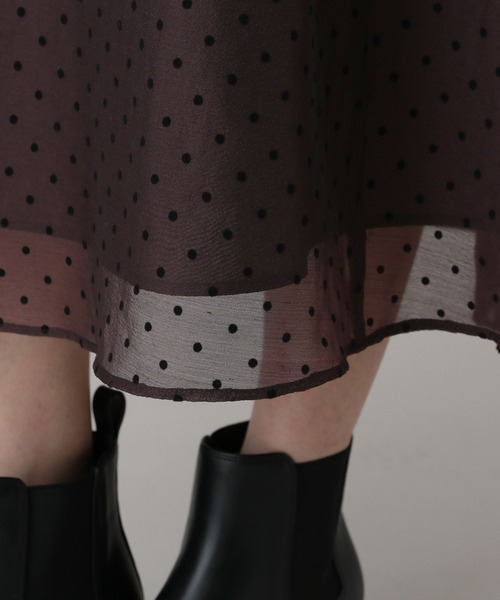 GLOBAL WORK（グローバルワーク）の「MATINEE LINE/シアードットスカート/632516（スカート・レディース・ブラック/ダークブラウン・MEDIUM/LARGE）」の20枚目の写真