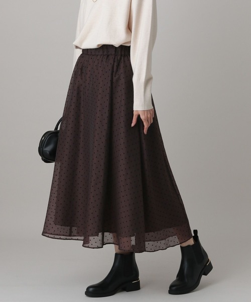 GLOBAL WORK（グローバルワーク）の「MATINEE LINE/シアードットスカート/632516（スカート・レディース・ブラック/ダークブラウン・MEDIUM/LARGE）」の11枚目の写真