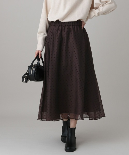 GLOBAL WORK（グローバルワーク）の「MATINEE LINE/シアードットスカート/632516（スカート・レディース・ブラック/ダークブラウン・MEDIUM/LARGE）」の13枚目の写真