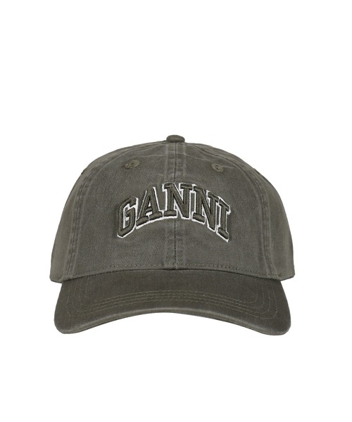 GANNI(ガニー)の「WASHED COTTON CANVAS CAP EMB(キャップ・メンズ・ブラック・OS)」の2枚目の写真