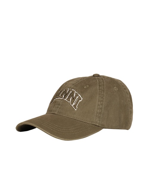 GANNI(ガニー)の「WASHED COTTON CANVAS CAP EMB(キャップ・メンズ・ブラック/オリーブ・OS)」の7枚目の写真