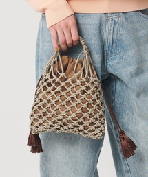 BEAUTY&YOUTH UNITED ARROWS | メタルコード ネット フリンジ ドロストバッグ(かごバッグ)