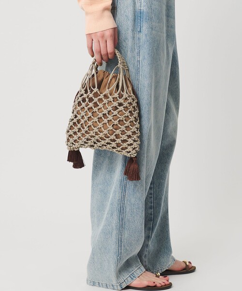 BEAUTY&YOUTH UNITED ARROWS（ビューティーアンドユースユナイテッドアローズ）の「メタルコード ネット フリンジ ドロストバッグ（かごバッグ・レディース・シルバー/ゴールド・FREE）」の6枚目の写真