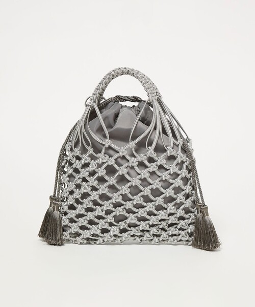 BEAUTY&YOUTH UNITED ARROWS（ビューティーアンドユースユナイテッドアローズ）の「メタルコード ネット フリンジ ドロストバッグ（かごバッグ・レディース・シルバー/ゴールド・FREE）」の7枚目の写真