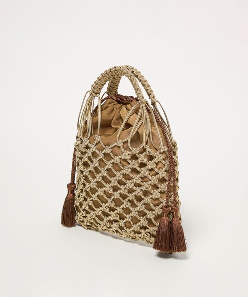 BEAUTY&YOUTH UNITED ARROWS（ビューティーアンドユースユナイテッドアローズ）の「メタルコード ネット フリンジ ドロストバッグ（かごバッグ・レディース・シルバー/ゴールド・FREE）」の17枚目の写真