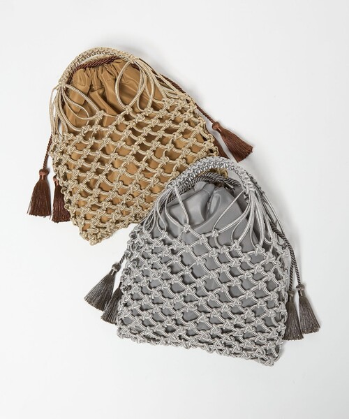 BEAUTY&YOUTH UNITED ARROWS(ビューティーアンドユースユナイテッドアローズ)の「メタルコード ネット フリンジ ドロストバッグ(かごバッグ・レディース・シルバー/ゴールド・FREE)」の22枚目の写真