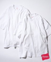 HANES（ヘインズ）の「【Hanes】CassetteChart別注 US COTTON HALF MOCK NECK T-SHIRTS   UNISEX 対応 USコットン ハーフモックネック T シャツ 2P（Tシャツ/カットソー）」