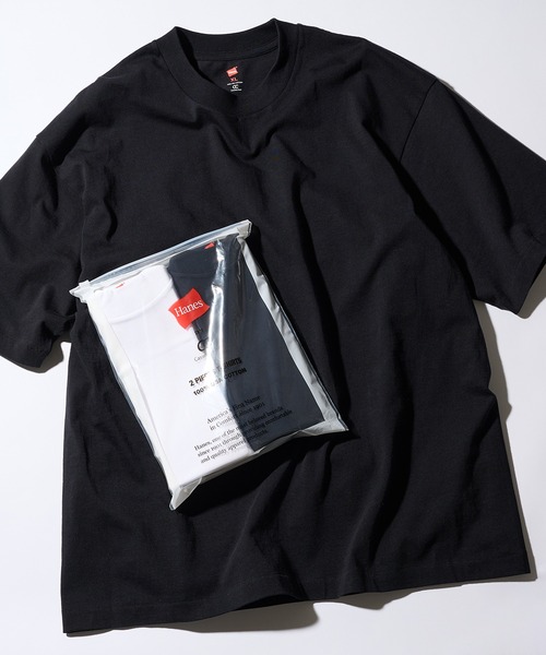 HANES(ヘインズ)の「【Hanes】CassetteChart別注 US COTTON HALF MOCK NECK T-SHIRTS / UNISEX 対応 USコットン ハーフモックネック T シャツ 2P(Tシャツ/カットソー・メンズ・マルチ/ホワイト・S/M/L/XL)」の5枚目の写真