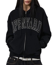 『OY/オーワイ』SATIN PATCH HOODIE ZIP UP/サテンパッチジップアップパーカー