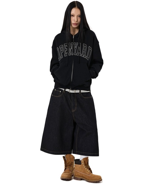 OY（オーワイ）の「『OY/オーワイ』SATIN PATCH HOODIE ZIP UP/サテンパッチジップアップパーカー（パーカー・メンズ・ブラック/ネイビー・L/M）」の6枚目の写真