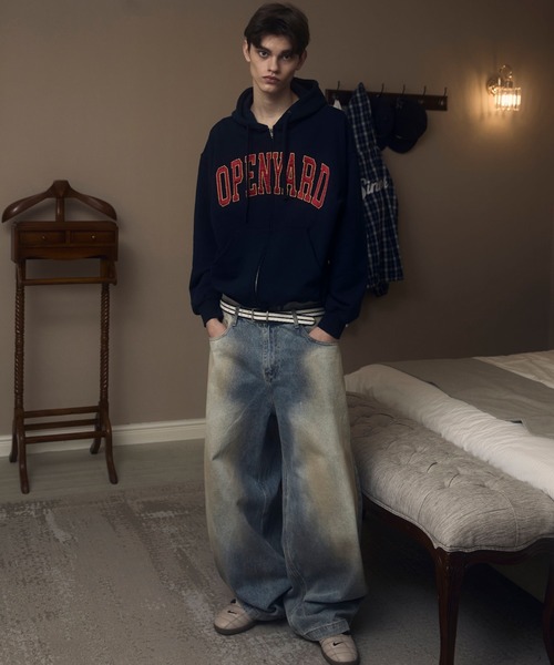 OY（オーワイ）の「『OY/オーワイ』SATIN PATCH HOODIE ZIP UP/サテンパッチジップアップパーカー（パーカー・メンズ・ブラック/ネイビー・L/M）」の17枚目の写真