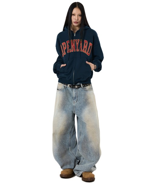 OY（オーワイ）の「『OY/オーワイ』SATIN PATCH HOODIE ZIP UP/サテンパッチジップアップパーカー（パーカー・メンズ・ブラック/ネイビー・L/M）」の12枚目の写真