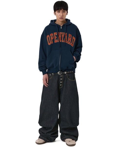 OY（オーワイ）の「『OY/オーワイ』SATIN PATCH HOODIE ZIP UP/サテンパッチジップアップパーカー（パーカー・メンズ・ブラック/ネイビー・L/M）」の13枚目の写真