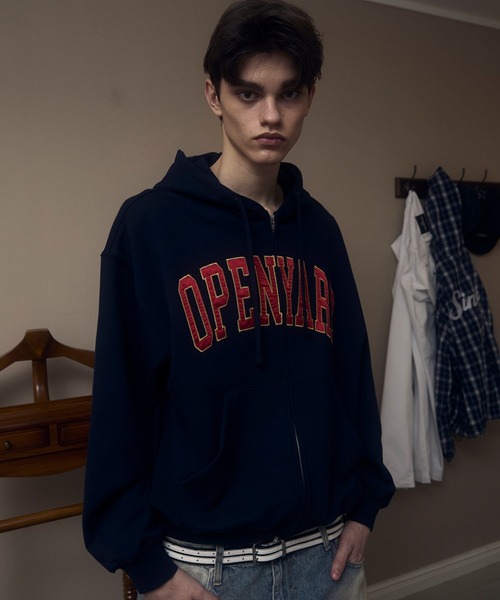 OY（オーワイ）の「『OY/オーワイ』SATIN PATCH HOODIE ZIP UP/サテンパッチジップアップパーカー（パーカー・メンズ・ブラック/ネイビー・L/M）」の16枚目の写真