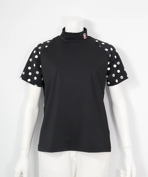 Picone CLUB（ピッコーネクラブ）の「ドット袖冷感プルオーバー（Tシャツ/カットソー・レディース・ネイビー/ブラック/ホワイト・13号/11号/9号）」の3枚目の写真