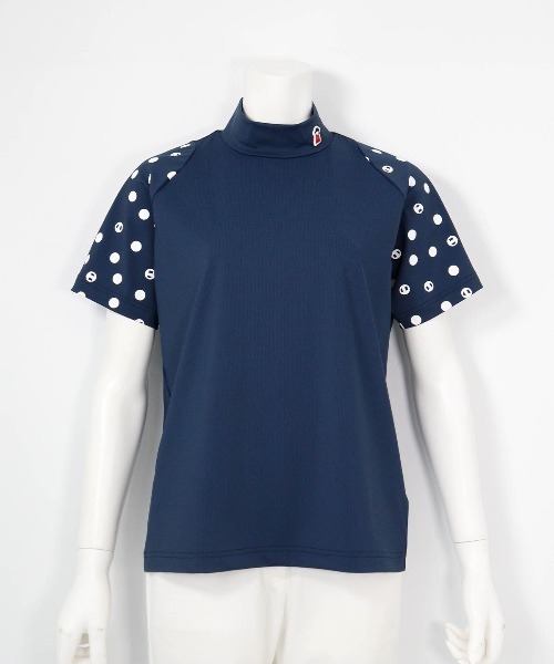 Picone CLUB（ピッコーネクラブ）の「ドット袖冷感プルオーバー（Tシャツ/カットソー・レディース・ネイビー/ブラック/ホワイト・13号/11号/9号）」の6枚目の写真