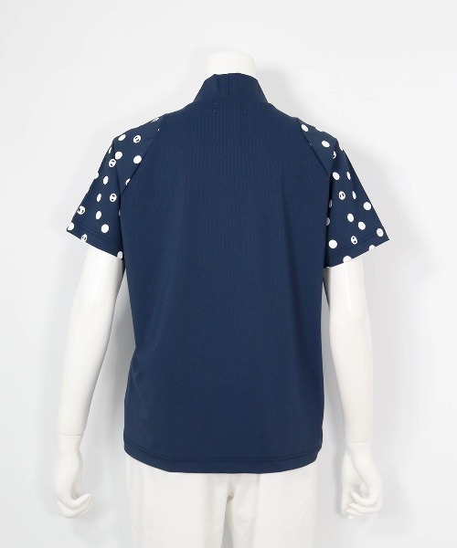 Picone CLUB（ピッコーネクラブ）の「ドット袖冷感プルオーバー（Tシャツ/カットソー・レディース・ネイビー/ブラック/ホワイト・13号/11号/9号）」の7枚目の写真