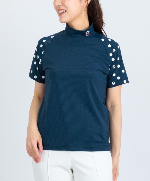 Picone CLUB（ピッコーネクラブ）の「ドット袖冷感プルオーバー（Tシャツ/カットソー・レディース・ネイビー/ブラック/ホワイト・13号/11号/9号）」の10枚目の写真