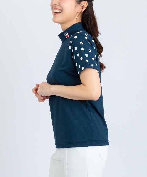 Picone CLUB（ピッコーネクラブ）の「ドット袖冷感プルオーバー（Tシャツ/カットソー・レディース・ネイビー/ブラック/ホワイト・13号/11号/9号）」の11枚目の写真