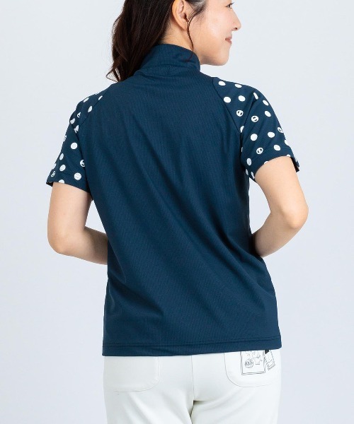 Picone CLUB（ピッコーネクラブ）の「ドット袖冷感プルオーバー（Tシャツ/カットソー・レディース・ネイビー/ブラック/ホワイト・13号/11号/9号）」の12枚目の写真