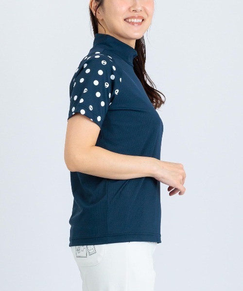 Picone CLUB（ピッコーネクラブ）の「ドット袖冷感プルオーバー（Tシャツ/カットソー・レディース・ネイビー/ブラック/ホワイト・13号/11号/9号）」の13枚目の写真