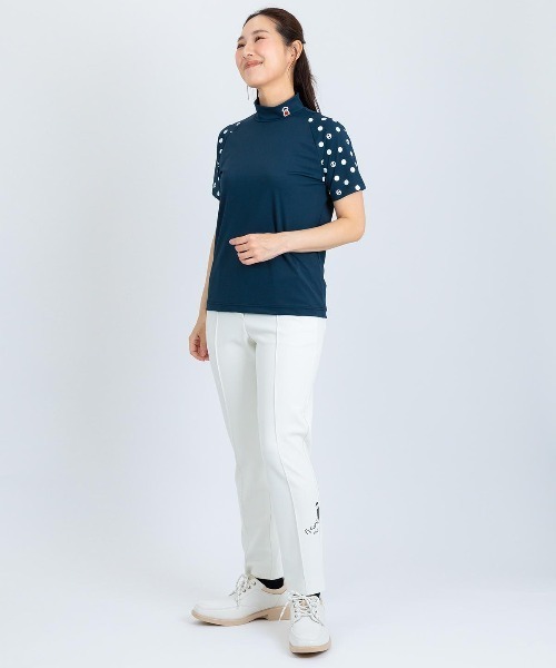 Picone CLUB（ピッコーネクラブ）の「ドット袖冷感プルオーバー（Tシャツ/カットソー・レディース・ネイビー/ブラック/ホワイト・13号/11号/9号）」の15枚目の写真