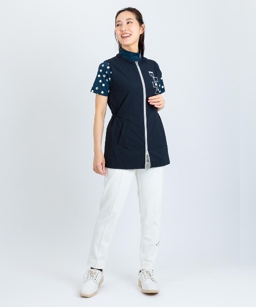 Picone CLUB（ピッコーネクラブ）の「ドット袖冷感プルオーバー（Tシャツ/カットソー・レディース・ネイビー/ブラック/ホワイト・13号/11号/9号）」の16枚目の写真