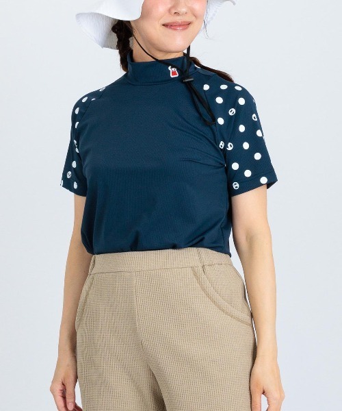 Picone CLUB（ピッコーネクラブ）の「ドット袖冷感プルオーバー（Tシャツ/カットソー・レディース・ネイビー/ブラック/ホワイト・13号/11号/9号）」の17枚目の写真