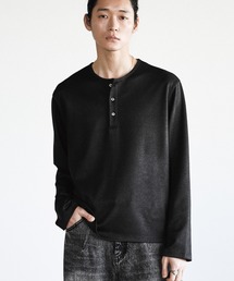 WYM LIDNM | REFINED WAFFLE HENLEY NECK L/S TEE(Tシャツ/カットソー)