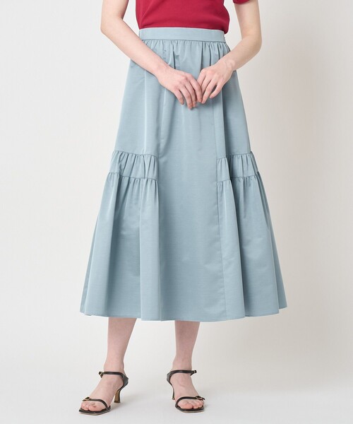 ANAYI(アナイ)の「タフタサイドティアード スカート(スカート・レディース・ダークインディゴブルー/ミント/ピンクベージュ/ライトブルー・38/36/34)」の3枚目の写真