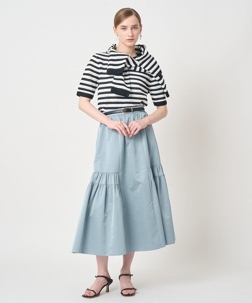 ANAYI(アナイ)の「タフタサイドティアード スカート(スカート・レディース・ダークインディゴブルー/ミント/ピンクベージュ/ライトブルー・38/36/34)」の5枚目の写真