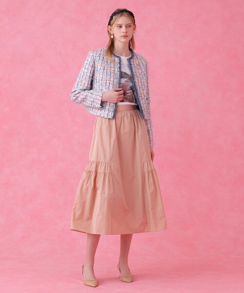 ANAYI(アナイ)の「タフタサイドティアード スカート(スカート・レディース・ダークインディゴブルー/ミント/ピンクベージュ/ライトブルー・38/36/34)」の7枚目の写真