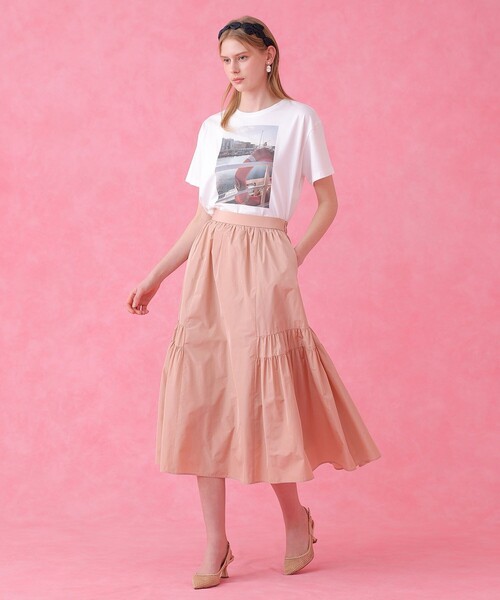 ANAYI(アナイ)の「タフタサイドティアード スカート(スカート・レディース・ダークインディゴブルー/ミント/ピンクベージュ/ライトブルー・38/36/34)」の8枚目の写真