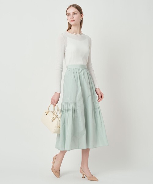 ANAYI（アナイ）の「タフタサイドティアードスカート（スカート・レディース・ダークインディゴブルー/ミント/ピンクベージュ・38/36）」の17枚目の写真