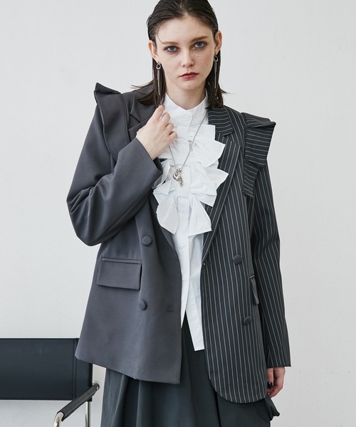 MONOe（モノエ）の「【上品ガーリー】トリプルリボンシャツブラウス（シャツ/ブラウス・レディース・ホワイト/ブルー/ブラック・FREE）」の13枚目の写真