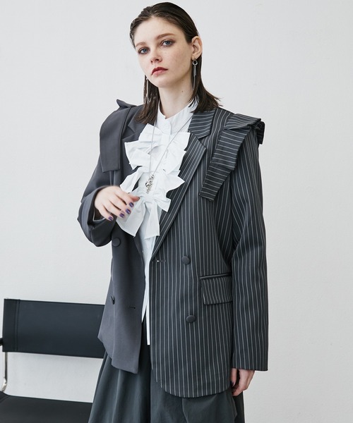 MONOe（モノエ）の「【上品ガーリー】トリプルリボンシャツブラウス（シャツ/ブラウス・レディース・ホワイト/ブルー/ブラック・FREE）」の14枚目の写真