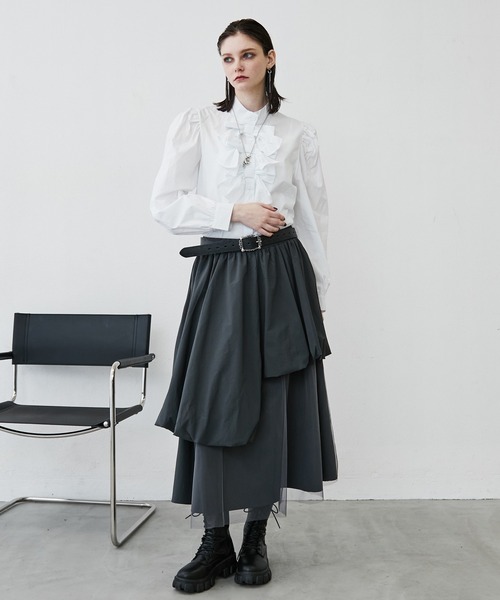 MONOe（モノエ）の「【上品ガーリー】トリプルリボンシャツブラウス（シャツ/ブラウス・レディース・ホワイト/ブルー/ブラック・FREE）」の7枚目の写真