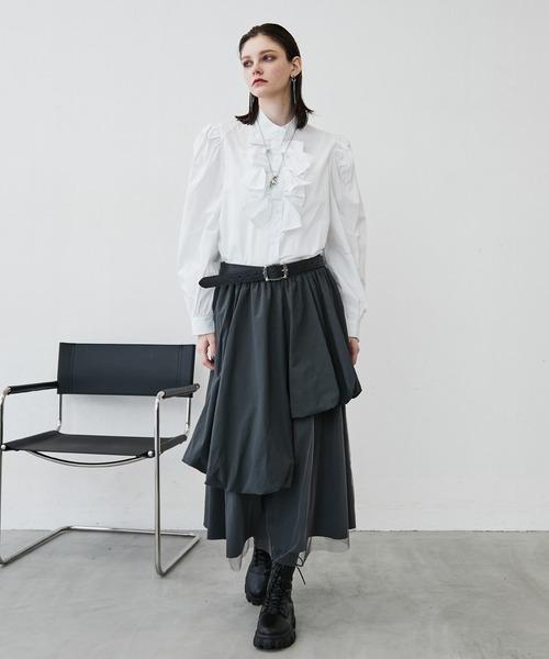 MONOe（モノエ）の「【上品ガーリー】トリプルリボンシャツブラウス（シャツ/ブラウス・レディース・ホワイト/ブルー/ブラック・FREE）」の8枚目の写真