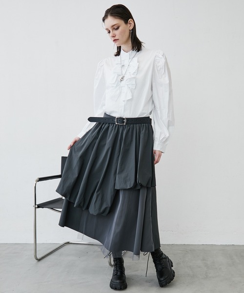 MONOe（モノエ）の「【上品ガーリー】トリプルリボンシャツブラウス（シャツ/ブラウス・レディース・ホワイト/ブルー/ブラック・FREE）」の9枚目の写真