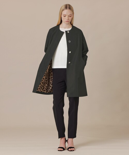 MACKINTOSH LONDON(マッキントッシュ ロンドン)の「【婦人画報4月号掲載】【ROSLEY/ロズリー】ウエザーコットンノーカラーコート(ノーカラーコート・レディース・ブルー系その他4/ブラック/ベージュ・38)」の5枚目の写真
