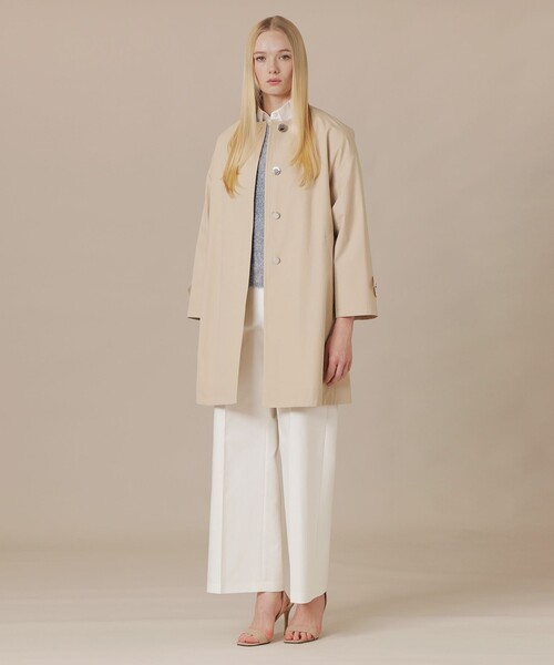 MACKINTOSH LONDON(マッキントッシュ ロンドン)の「【婦人画報4月号掲載】【ROSLEY/ロズリー】ウエザーコットンノーカラーコート(ノーカラーコート・レディース・ブルー系その他4/ブラック/ベージュ・38)」の7枚目の写真