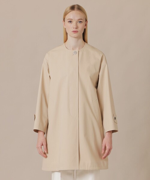 MACKINTOSH LONDON(マッキントッシュ ロンドン)の「【婦人画報4月号掲載】【ROSLEY/ロズリー】ウエザーコットンノーカラーコート(ノーカラーコート・レディース・ブルー系その他4/ブラック/ベージュ・38)」の8枚目の写真