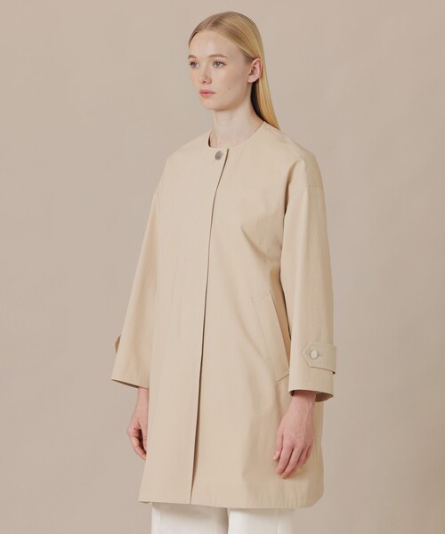 MACKINTOSH LONDON(マッキントッシュ ロンドン)の「【婦人画報4月号掲載】【ROSLEY/ロズリー】ウエザーコットンノーカラーコート(ノーカラーコート・レディース・ブルー系その他4/ブラック/ベージュ・38)」の9枚目の写真