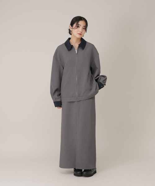 GLOBAL WORK（グローバルワーク）の「ワークジャケット/650201（ブルゾン・レディース・チャコールグレー/ライトベージュ・FREE）」の6枚目の写真