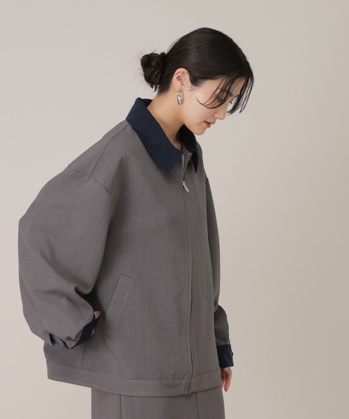GLOBAL WORK（グローバルワーク）の「ワークジャケット/650201（ブルゾン・レディース・チャコールグレー/ライトベージュ・FREE）」の7枚目の写真