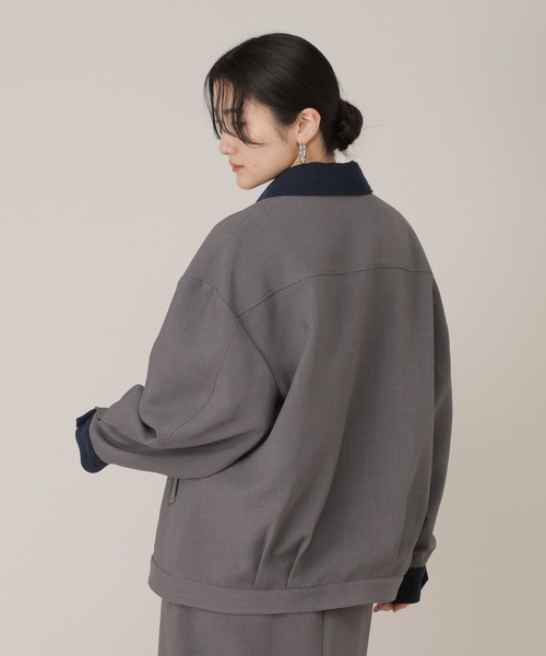 GLOBAL WORK（グローバルワーク）の「ワークジャケット/650201（ブルゾン・レディース・チャコールグレー/ライトベージュ・FREE）」の9枚目の写真